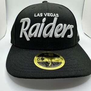 New Era Las Vegas Raiders 59FIFTY Fitted Baseball Cap Black Size 7 NFL